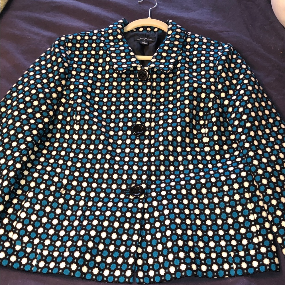 Chic Black and Blue Patterned Blazer